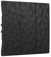 Лицевая панель Werkel Hammer для 3-кл. выключателя черный картинка